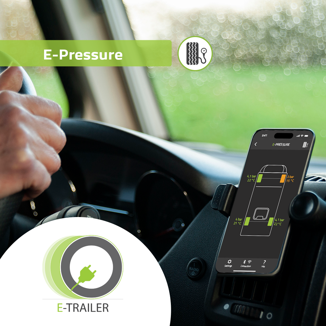 E-Pressure Voorkom een klapband en blijf altijd op de hoogte van de huidige bandenspanning. Als de bandenspanning plots te laag of te hoog wordt ontvangt u een waarschuwing op uw telefoon. Inhoud: – E-Pressure (1 x linkerdop en 1 x rechterdop) – Moersleutel – Anti-diefstal ringen (2x) – QR-Code kaart – Handleiding Let op! Een Starterspakket Basis of Plus is verplicht voor het gebruik van dit product. U kunt deze module uitbreiden met maar liefs 10 E-Pressure sensoren (dus 5 x links en 5 x rechts).