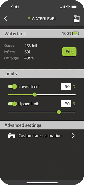 E-Waterlevel : maintenant, tu peux aussi régler les réservoirs d'eau avec des formes !
