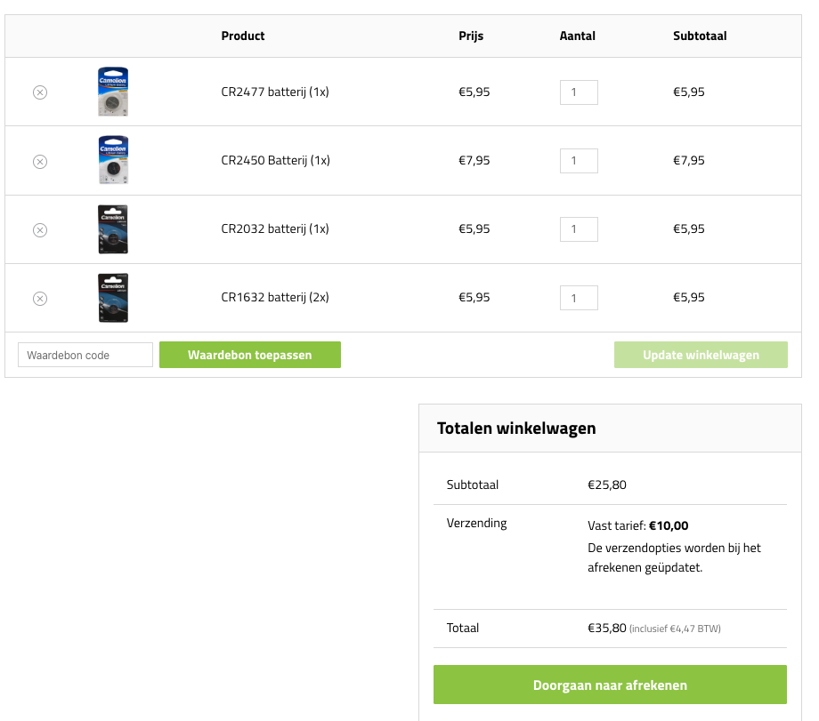 Sluit nu uw E-Trailer abonnement af voor een periode van 5 jaar en ontvang gratis batterijen voor al uw sensoren! Een E-Trailer abonnement sluit u af voor een periode van 1, 3 of 5 jaar, vanaf €70 per jaar. Naast de staffelkorting die al is inbegrepen bij een abonnement met een looptijd van 5 jaar, ontvangt u tot en met 31 juli een volledige set vervangende batterijen voor al uw modules. Rekenvoorbeeld: stel, u heeft een Starterspakket Plus met E-Temperature, E-Load, E-Gaslevel en E-Pressure voor uw caravan. E-Temperature CR2477 batterij, 1x: €5,95 E-Load CR2450 batterij, 1x: €7,95 E-Gaslevel CR2032 batterij, 1x: €5,95 E-Pressure CR1632 batterij, 2x: €5,95 Verzendkosten: €10,00 Dit heeft een totale winkelwaarde van €35,84.* *Bron: E-Trailer webshop Bekijk snel het aanmeldformulier voor de actievoorwaarden en om gebruik te maken van deze aanbieding.
