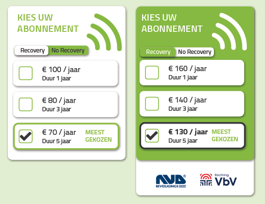 Actie op het E-Trailer abonnement Sluit nu uw E-Trailer abonnement af voor een periode van 5 jaar en ontvang gratis batterijen voor al uw sensoren! Een E-Trailer abonnement sluit u af voor een periode van 1, 3 of 5 jaar, vanaf €70 per jaar. Naast de staffelkorting die al is inbegrepen bij een abonnement met een looptijd van 5 jaar, ontvangt u tot en met 31 juli een volledige set vervangende batterijen voor al uw modules.
