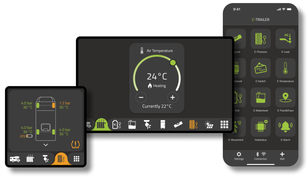 Panneau de commande E-Touch pour piloter les équipements connectés d’un camping-car ou d’une caravane