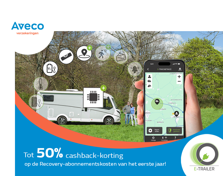 E-Trailer Aveco Pakket voor camperbeveiliging met GPS-tracking, startonderbreker en Recovery