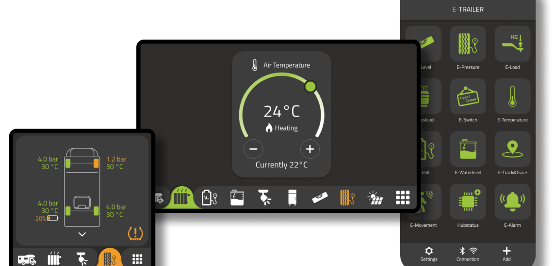 Panneau de commande E-Touch pour piloter les équipements connectés d’un camping-car ou d’une caravane